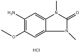 5-氨基-6-甲氧基-1,3-二甲基-1,3-二氢-2H-苯并[D]咪唑-2-酮盐酸盐 结构式