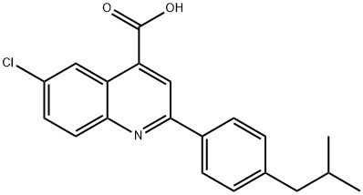 6-氯-2-(4-异丁基苯基)-喹啉-4-羧酸 结构式