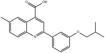 2-(3-异丁氧基苯基)-6-甲基-喹啉-4-羧酸 结构式