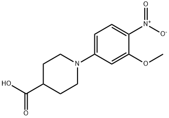 1-(3-methoxy-4-nitrophenyl)-4-piperidinecarboxylic acid 结构式
