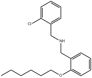 (2-Chlorophenyl)-N-[2-(hexyloxy)benzyl]methanamine 结构式