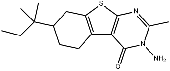 3-氨基-7-(1,1-二甲基丙基)-2-甲基-5,6,7,8-四氢[1]苯并噻吩并[2,3-D]嘧啶-4(3H)-酮 3 结构式