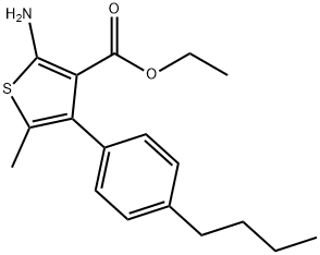 2-氨基-4-(4-丁基苯基)-5-甲基-噻吩-3-羧酸乙酯 结构式
