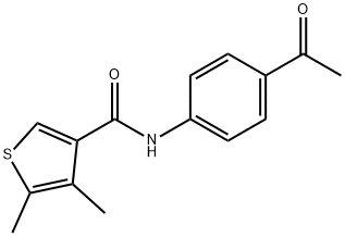 N-(4-乙酰苯基)-4,5-二甲基-噻吩-3-甲酰胺 结构式