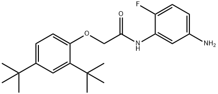 N-(5-Amino-2-fluorophenyl)-2-[2,4-di(tert-butyl)-phenoxy]acetamide 结构式