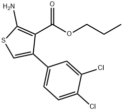 2-氨基-4-(3,4-二氯苯基)噻吩-3-甲酸丙酯 结构式