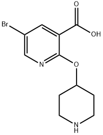 5-溴-2-(哌啶-4-基氧基)烟酸 结构式