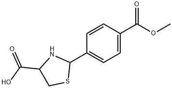 2-[4-(methoxycarbonyl)phenyl]-1,3-thiazolidine-4-carboxylic acid 结构式