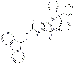 L-ASPARAGINE-N-FMOC, N-BETA-TRITYL 结构式