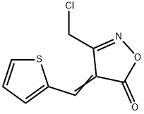 (4E)-3-(氯甲基)-4-(噻吩-2-基亚甲基)-1,2-恶唑-5-酮 结构式