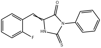 5-(2-氟-苯亚甲基)-3-苯基-2-硫代-咪唑啉-4-酮 结构式