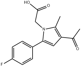[3-乙酰基-5-(4-氟苯基)-2-甲基-1H-吡咯-1-基]乙酸 结构式