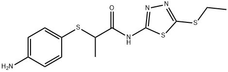 2-[(4-aminophenyl)thio]-N-[5-(ethylthio)-1,3,4-thiadiazol-2-yl]propanamide 结构式