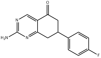 2-amino-7-(4-fluorophenyl)-7,8-dihydroquinazolin-5(6H)-one 结构式