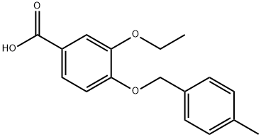 3-乙氧基-4-(4-甲苄基)氧基-苯甲酸 结构式