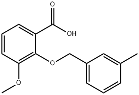 3-methoxy-2-[(3-methylbenzyl)oxy]benzoic acid 结构式