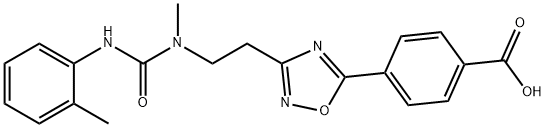 4-{3-[2-(methyl{[(2-methylphenyl)amino]carbonyl}amino)ethyl]-1,2,4-oxadiazol-5-yl}benzoic acid 结构式
