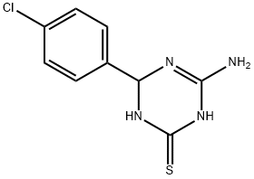 4-amino-6-(4-chlorophenyl)-1,6-dihydro-1,3,5-triazine-2-thiol 结构式