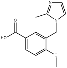4-methoxy-3-[(2-methyl-1H-imidazol-1-yl)methyl]benzoic acid 结构式