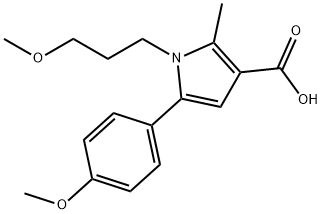 5-(4-甲氧苯基)-1-(3-甲氧基丙基)-2-甲基-3-吡咯羧酸 结构式
