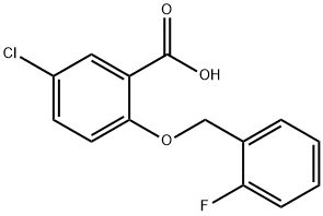 5-氯-2-(2-氟苄基)氧基-苯甲酸 结构式