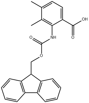 2-((((9H-芴-9-基)甲氧基)羰基)氨基)-3,4-二甲基苯甲酸 结构式