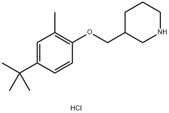 3-{[4-(tert-Butyl)-2-methylphenoxy]-methyl}piperidine hydrochloride 结构式