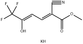 Potassium 5-cyano-1,1,1-trifluoro-6-methoxy-6-oxo-2,4-hexadien-2-olate 结构式