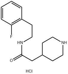 N-[2-(2-Fluoro-phenyl)-ethyl]-2-piperidin-4-yl-acetamide hydrochloride 结构式