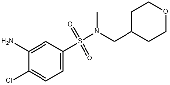 3-Amino-4-chloro-N-methyl-N-(tetrahydro-2H-pyran-4-ylmethyl)benzenesulfonamide 结构式