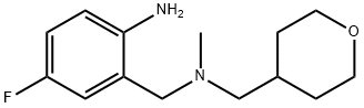 4-Fluoro-2-{[methyl(tetrahydro-2H-pyran-4-ylmethyl)amino]methyl}aniline 结构式