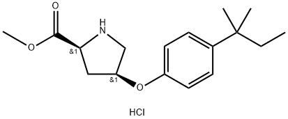 Methyl (2S,4S)-4-[4-(tert-pentyl)phenoxy]-2-pyrrolidinecarboxylate hydrochloride 结构式