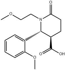 (2R,3R)-1-(2-Methoxy-ethyl)-2-(2-methoxy-phenyl)-6-oxo-piperidine-3-carboxylic acid 结构式