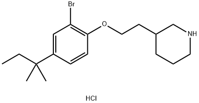 3-{2-[2-Bromo-4-(tert-pentyl)phenoxy]-ethyl}piperidine hydrochloride 结构式
