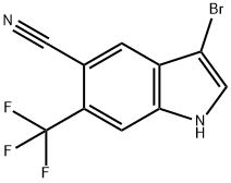 3-溴-6-(三氟甲基)-1H-吲哚-5-甲腈 结构式