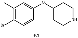 4-(4-Bromo-3-methylphenoxy)piperidinehydrochloride 结构式