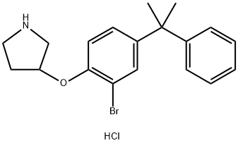 3-[2-Bromo-4-(1-methyl-1-phenylethyl)phenoxy]-pyrrolidine hydrochloride 结构式