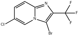 3-溴-6-氯-2-(三氟甲基)咪唑并[1,2-A]吡啶 结构式