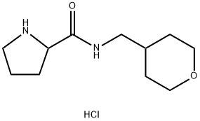 N-(Tetrahydro-2H-pyran-4-ylmethyl)-2-pyrrolidinecarboxamide hydrochloride 结构式