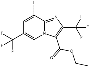 8-碘-2,6-双(三氟甲基)咪唑并[1,2-A]吡啶-3-甲酸乙酯 结构式