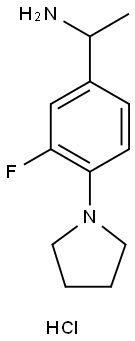 1-(3-fluoro-4-pyrrolidin-1-ylphenyl)ethanamine 结构式