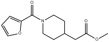 [1-(2-呋喃甲酰基)哌啶-4-基]乙酸甲酯 结构式