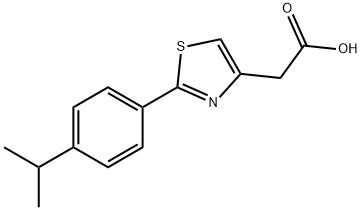 2-[2-(4-丙-2-基苯基)-1,3-噻唑-4-基]乙酸 结构式