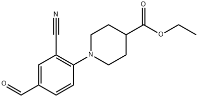 Ethyl 1-(2-cyano-4-formylphenyl)piperidine-4-carboxylate 结构式