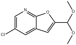 5-氯-2-(二甲氧基甲基)呋喃[2,3-B]吡啶 结构式