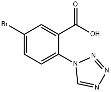 5-溴-2-(1,2,3,4-四唑-1-基)苯甲酸 结构式
