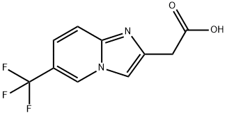 2-[6-(Trifluoromethyl)imidazo[1,2-a]pyridin-2-yl]-acetic acid 结构式