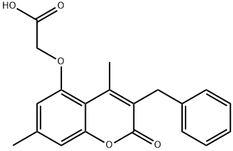 2-[4,7-二甲基-2-氧代-3-(苯基甲基)苯并吡喃-5-基]氧基乙酸 结构式