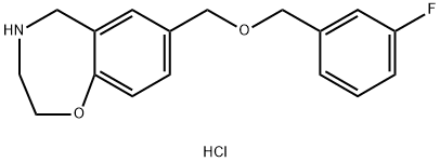 7-{[(3-氟苄基)氧基]甲基}-2,3,4,5-四氢-1,4-苯氧氮杂卓盐酸盐 结构式