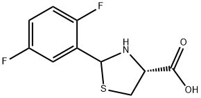 (4R)-2-(2,5-二氟苯基)-1,3-噻唑烷-4-羧酸 结构式